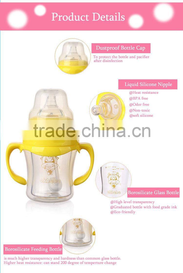 baby bottles 120 ml infant glass milk bottle with silicone color printing subscriptions and china clear thin glass baby bottle