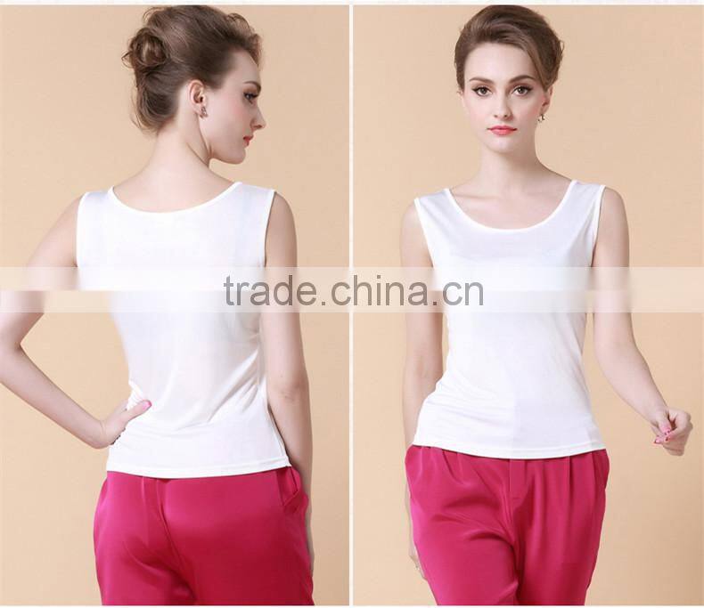 white plain comfortable stringer tank top wholesale for ladies