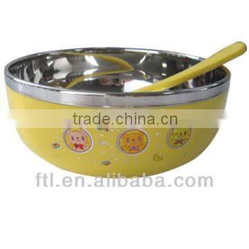 2014 new arrival stainless steel bowl with spoon thermal insulated