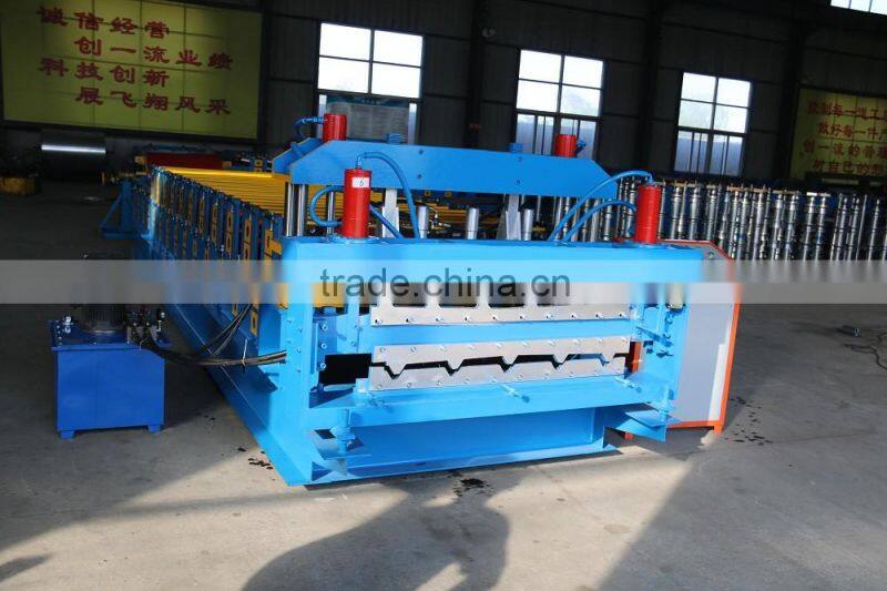 step tile and trapezoidal profile double layer making machine