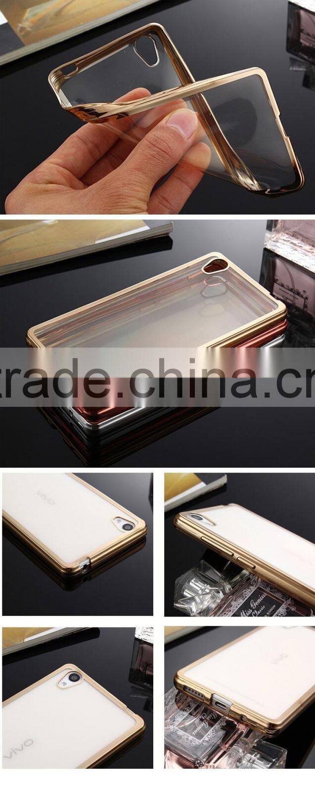 Keno 2016 HOT SALE ultra slim electro plating TPU case cover for vivo y51 clear back cover case