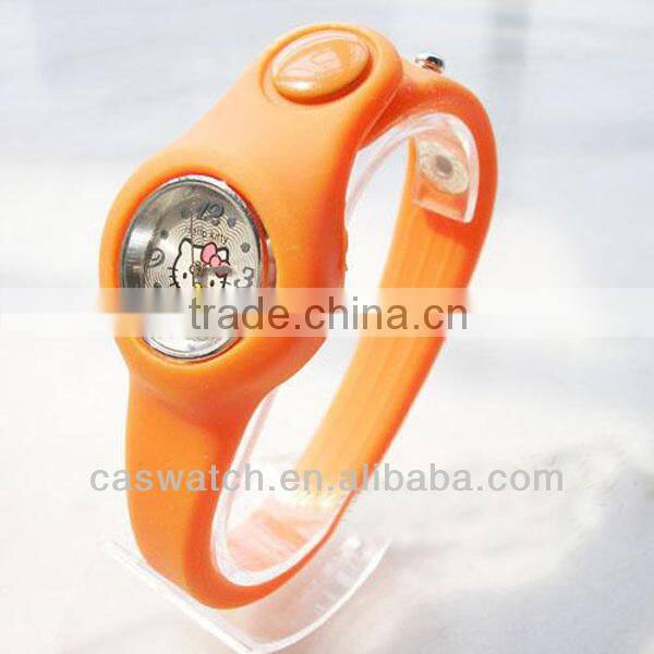 Cute kit cat silicone snaps bracelet watch for kids