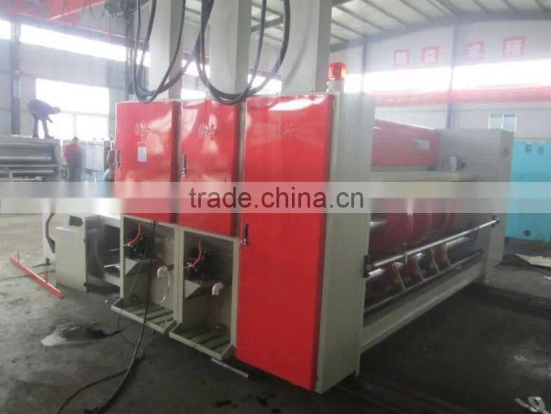Semi automatic corrugated carton flexo 4 colors printing slotting die cutting machine