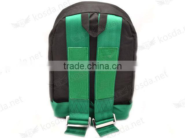 2016 New Cheap Classic Green and Black Belt Harness Canvas Racing Backpack Laptop Bag,Shoulder Car Backpack Bag