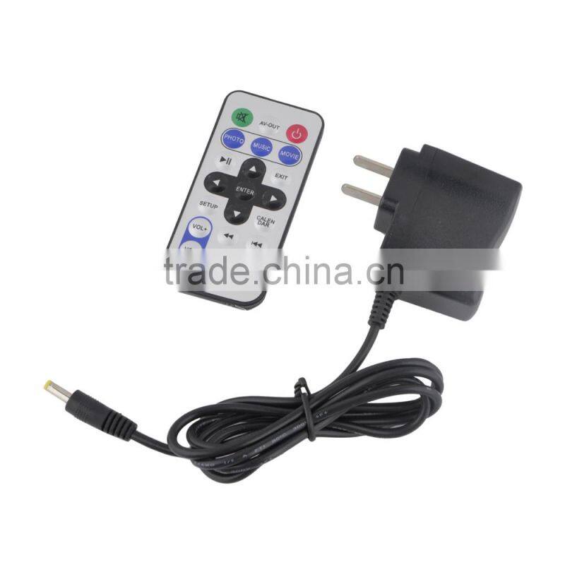 Shenzhen cheap 8 inch digital picture frames with clock, USB port and SD card slot