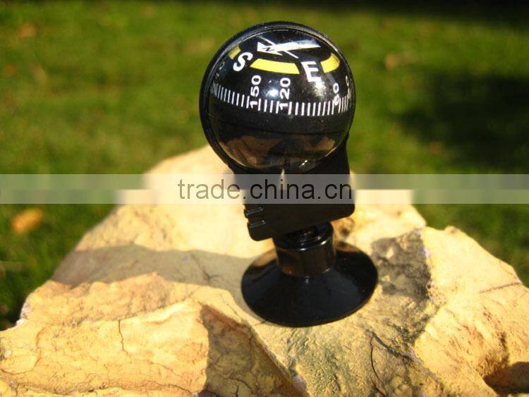 Adjustable ball shape automobile car compass with adhesive disk sucker