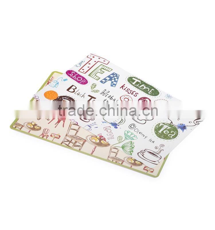 2016 new product flexible plastic placemat printed table placemat pp placemat