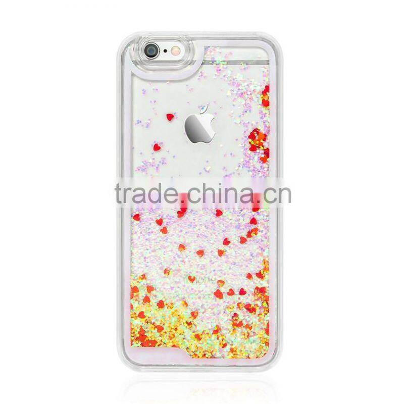 Bling Sparkle Glitter Heart Liquid Quicksand TPU Phone Case For iPhone 6s 6 Plus