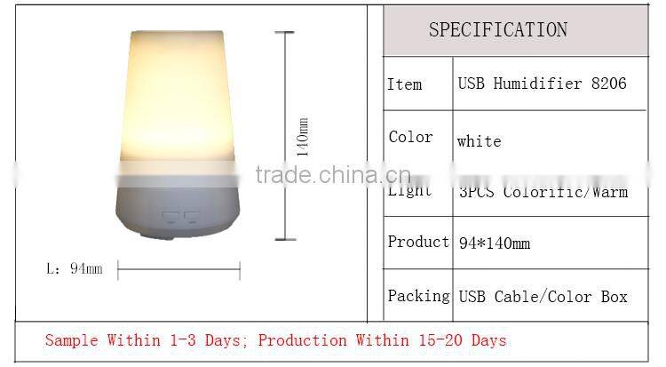 Home ultrasonic aroma mist humidifier diffuser / ultrasonic humidifier / USB humidifier