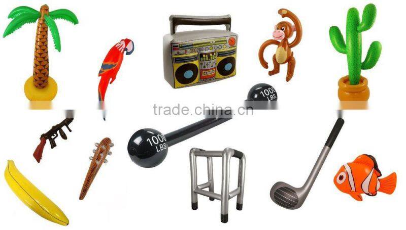 Inflatable Blow Up Toys Zimmer Frame Animals Guns Palm Trees Saxophones Guitars