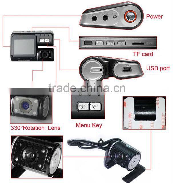 120 degree wide-angle G-sensor dual lens car dvr review