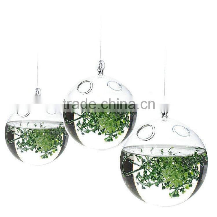 Borosilicate mouth blown glass vase for home decoration