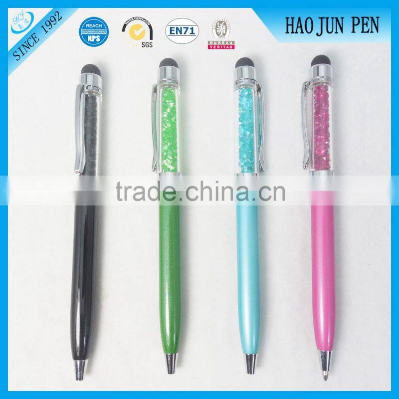 Wholesales Novetly Crystal Capacitive Touch Metal Ball Pen , Multicolor Crystal Ball Pen