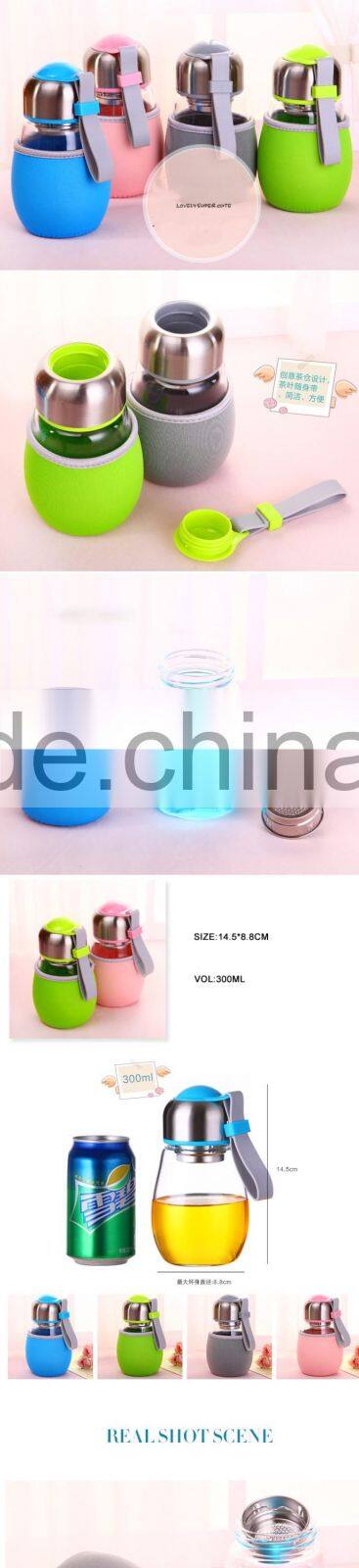 Beauchy 2016 Penguin shape 300ml glass bottle transparent glass drinking bottle hot sale