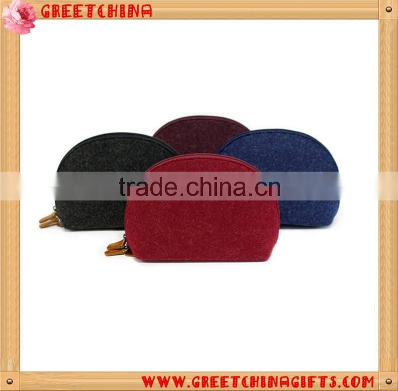 Promotional customized logo cosmetic travel felt bag