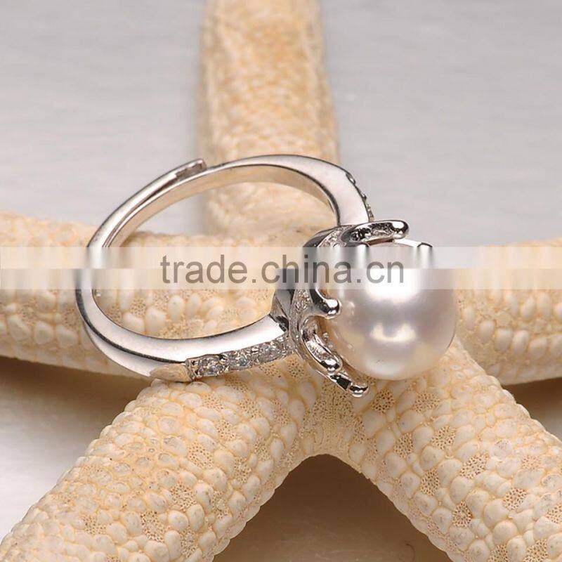 fashion jewelry white lovely freshwater pearls rings for women