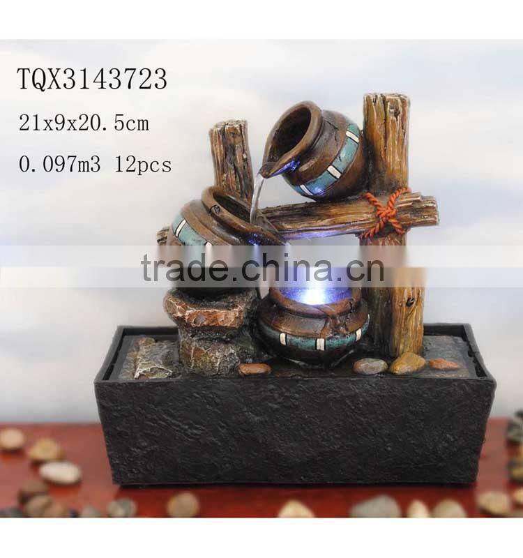 Mini Tabletop Pot Water Fountain with LED Light