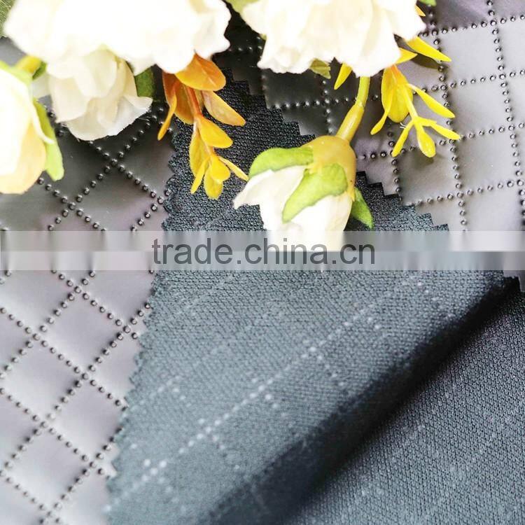 hot sell knitted fabric bonded pu coated polyester ultrasonic fabric embossed fabric