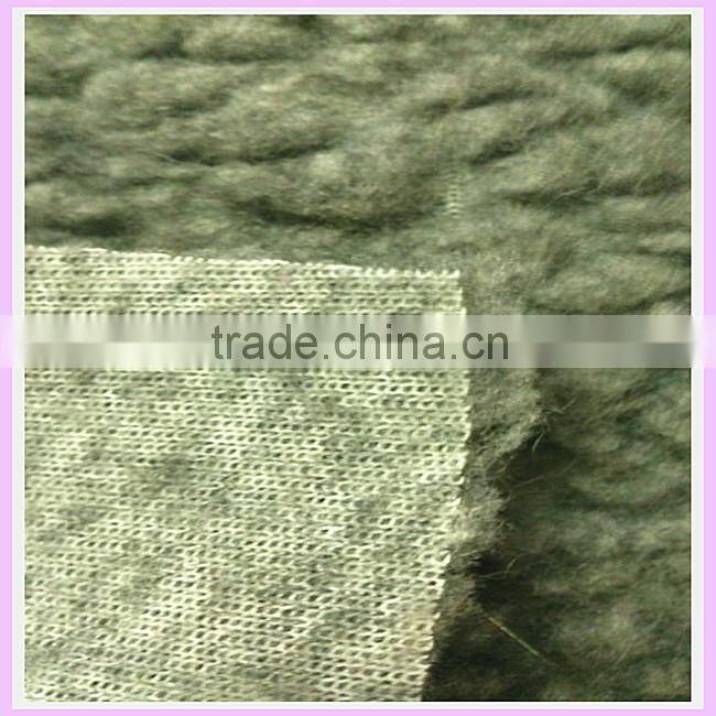 wool fabric 80 wool 20 polyester knitted wool fabric sherpa faux fur raw material for shoe making china supplier