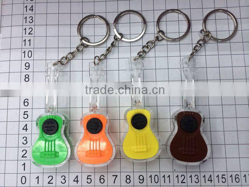 Mini Volin Guitar Ukelele shape led flashlight keychain / 3d metal keychain