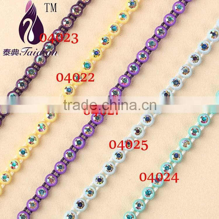 rhinestone dress trim,ss8 ab rhinestone banding