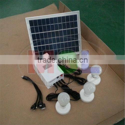 10w solar home lights--phone charger,4 led bulbs,home use
