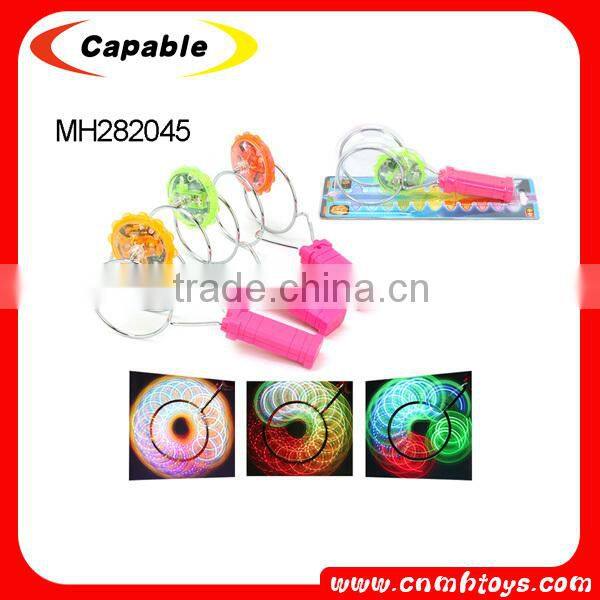 Fancy plastic spinning top toy super flashing peg tops