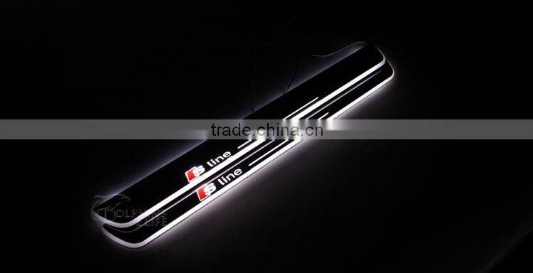Car LED Welcome Flash Logo Door Sill Moving Scuff Plate Light For Audi A7 S7 RS7