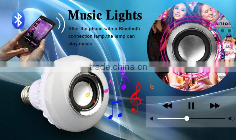Phone bluetooth 6W LED speaker bulb Audio Speaker E27 RGBW music Lighting bulb