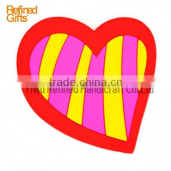 Soft Pvc Bespoke Heart Flower Coasters High Quality Water Cup Pads Promotional gifts