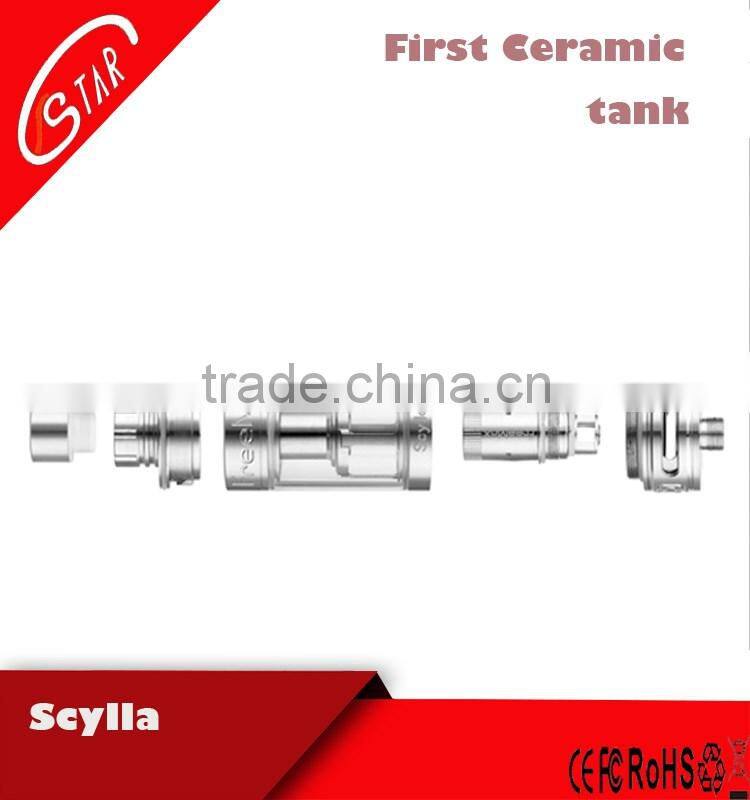 2015 Factory wholesale Scylla ceramic coil sub ohm tank for ecig