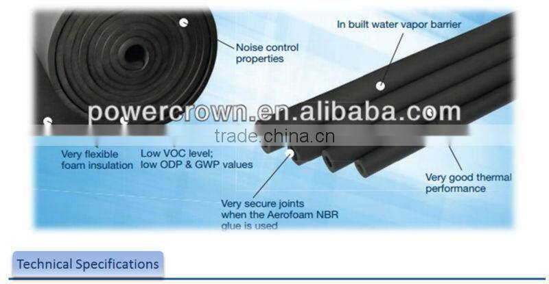on sale black NBR sponge rubber foam insulation made in china