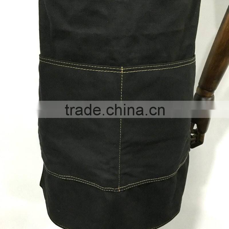 custom high quality black canvas apron for men