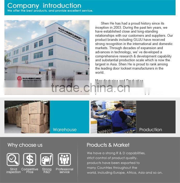 North and south American style zinc alloy double handles main door tubular lever locks