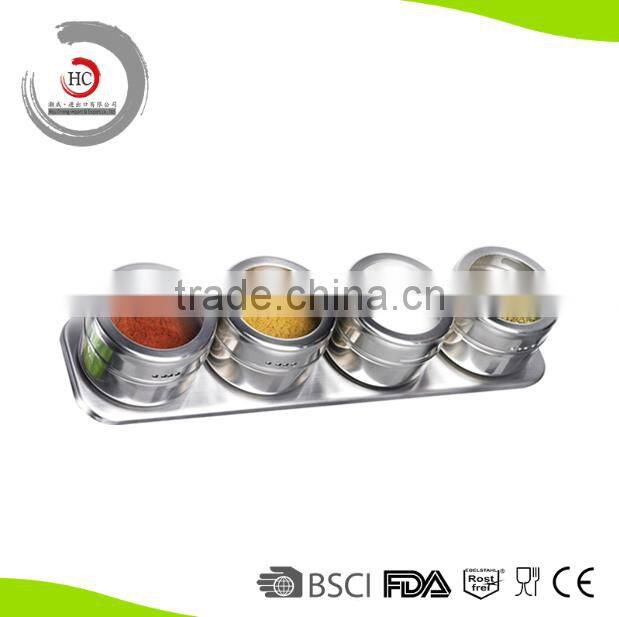 Stainless steel magnetic spice jar magnetic spice rack magnetic spice container HC-FG1