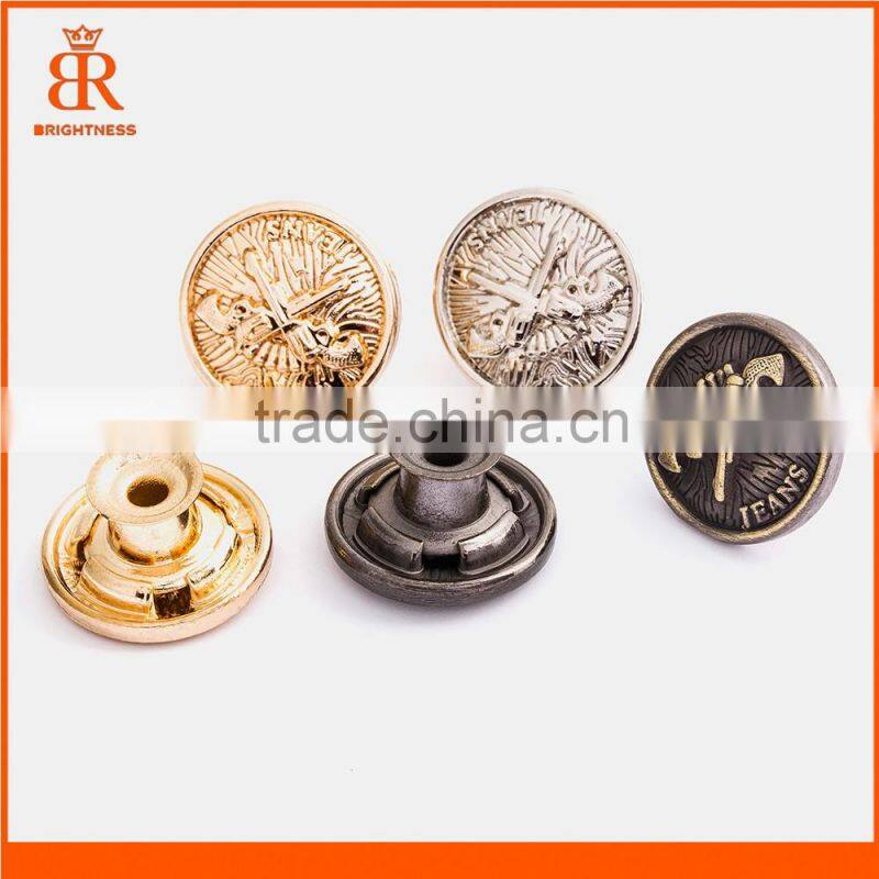Fashion garment metal button womens clothing sewing buttons shank buttons