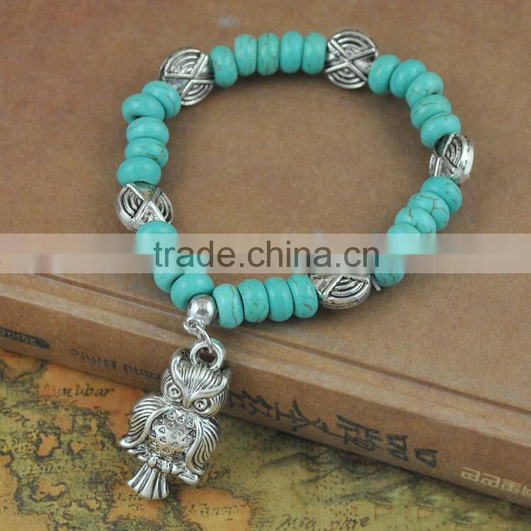 rope cheap pu leather bracelet, braided leather bracelet