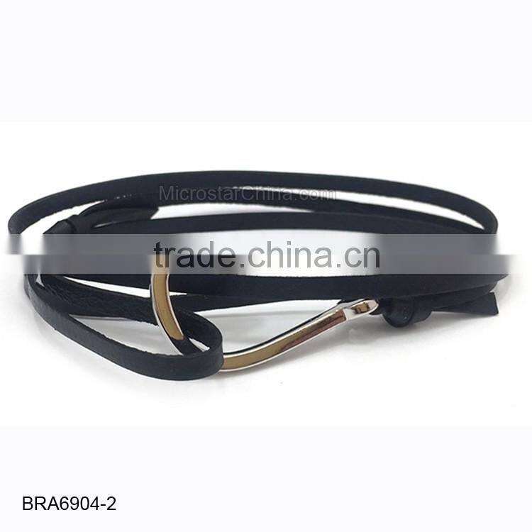 Real Leather Anchor Bracelet For Wholesale