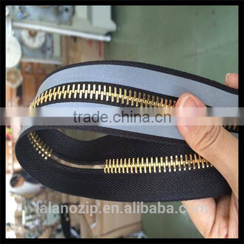 TPU wholesale clothing with brass reflective zipper