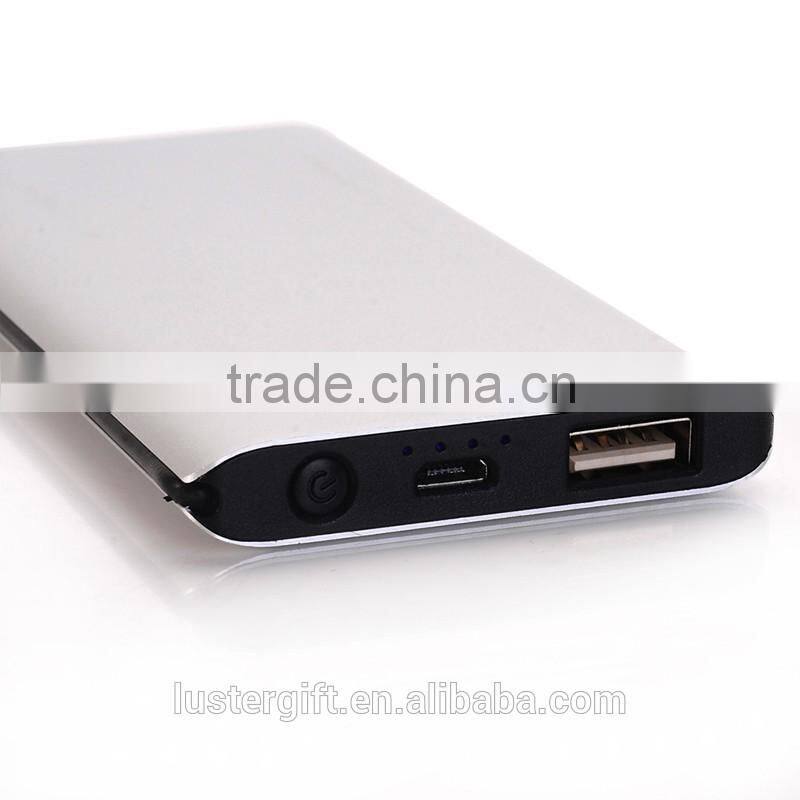 2016 New Metal Ultrathin Power Bank Wallet Sized Credit Card Portable External Battery Pack