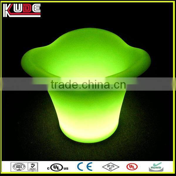 rechargeable plastic LED large ice bucket for hotel event