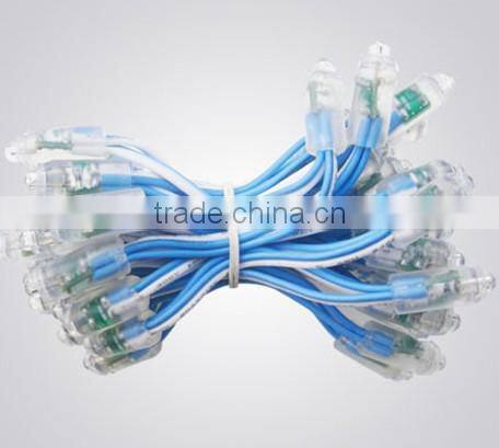 GREEN color led 12mm node,through-hole type,injection made,IP65 rated;DC5V input;0.1W;50pcs a string