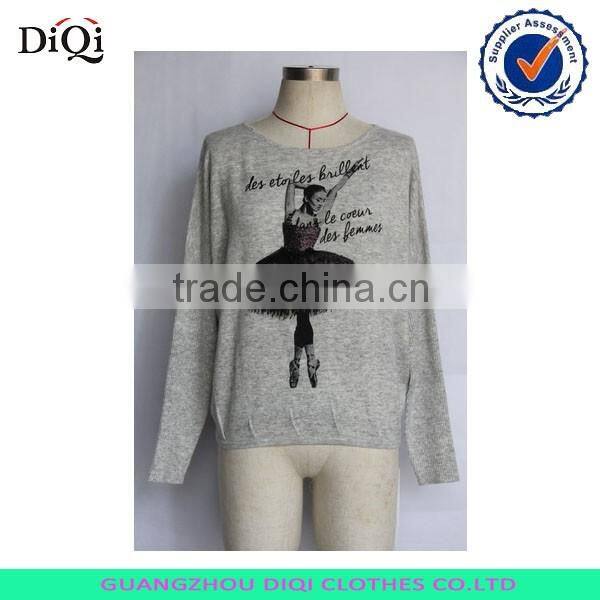 fashion sweater knitting models printed knitwear for women