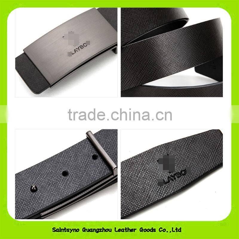 China leather factory luxury cross pattern leather belt men 16234