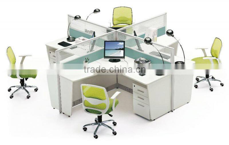 Modern modular Silvery white office workstation