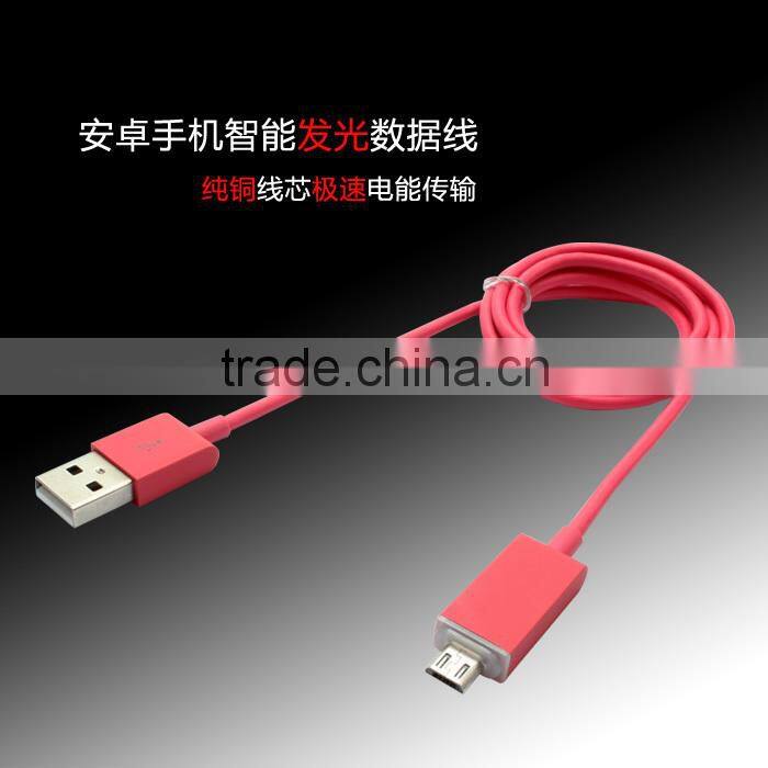 wholesale universal colorful fast charging micro usb led data cable for Samsung/HUAWEI/XIAOMI