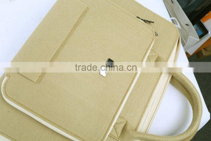 Fashionable BUBM khaki super-thin convenient work pretty attract attention laptop bag both men and women