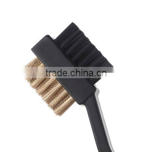 Dual Bristles Golf Club Brush Cleaner Ball 2 Way Cleaning Clip Groove Lightweight Portable