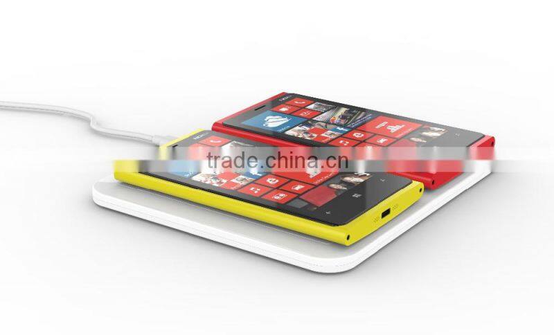Usb qi technology wireless charger fast charging pad for 2 cell phone together