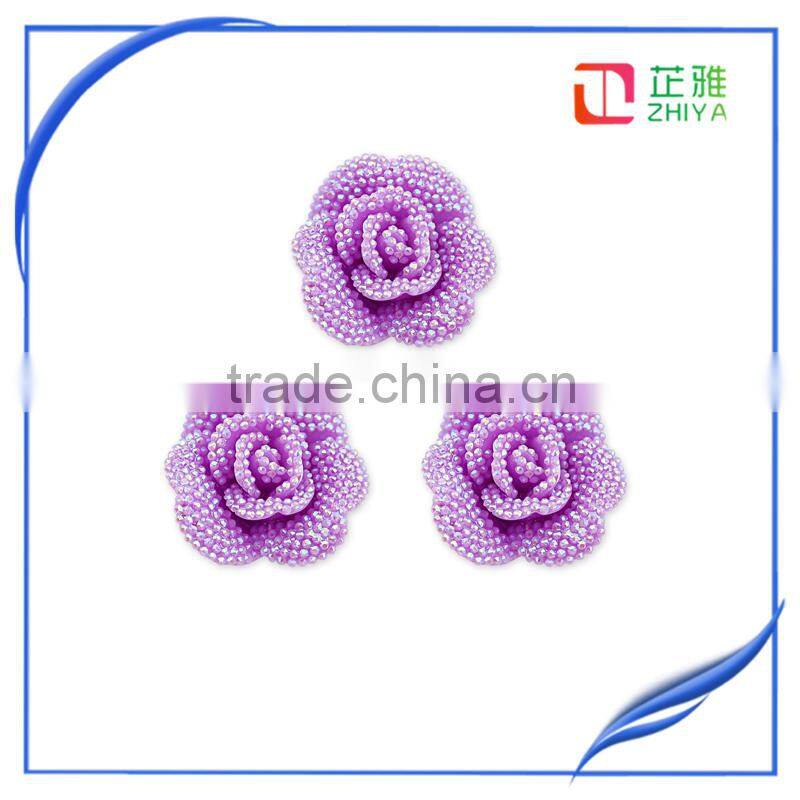 Mixed Color Chrysanthemum Flower Cabochon Flat Back Beads